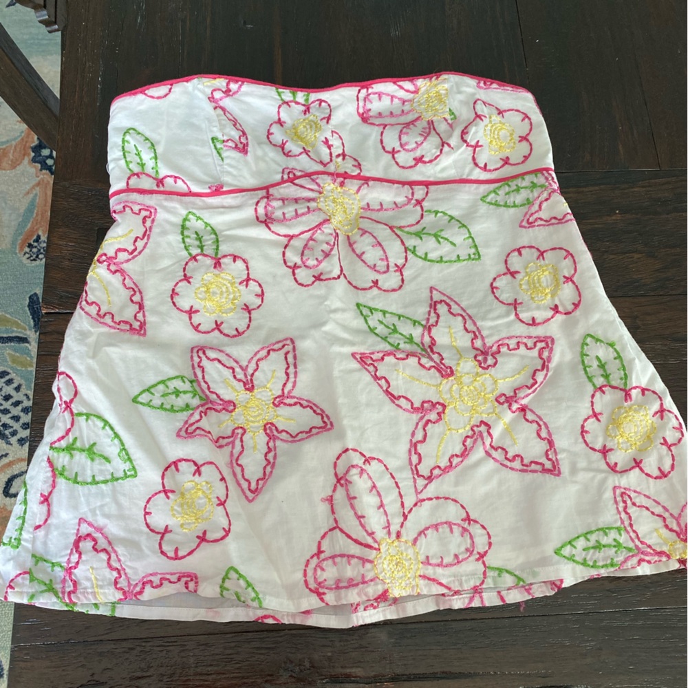 Lilly Pulitzer White Floral Embroidered Blouse
